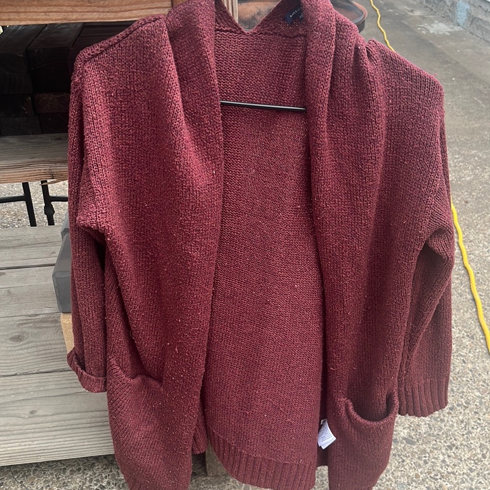 Maroon cardigan